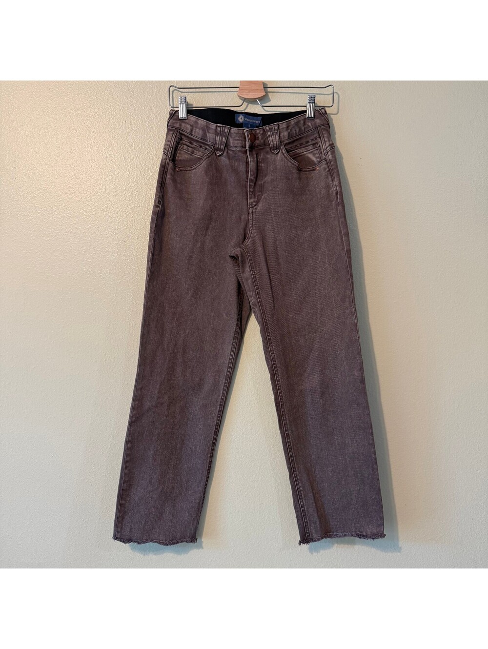 Democracy Straight Leg Jeans in Washed Mauve-Brown